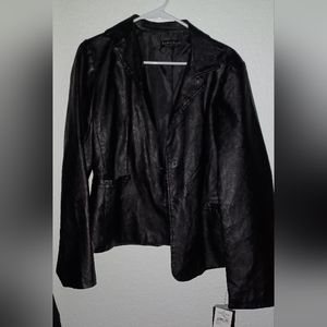 Nordstrom black leather blazer